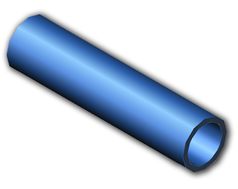 Blue metal cylindrical object on a white background