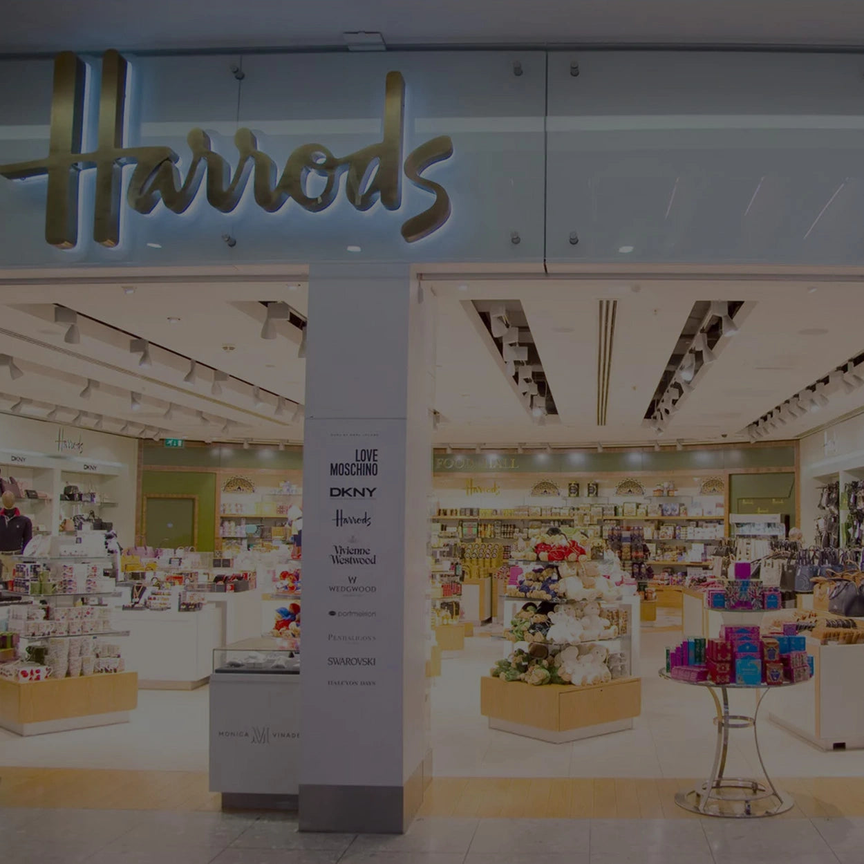 Harrods store front with a metal sign that was laser cut on sheet metal